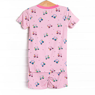 Retro Range Bamboo Pajama Short Set, Pink