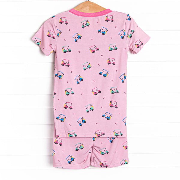 Retro Range Bamboo Pajama Short Set, Pink