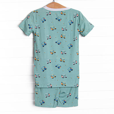 Retro Range Bamboo Pajama Short Set, Green