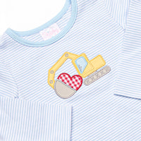 Scoop of Love Applique Diaper Set, Light Blue Stripe