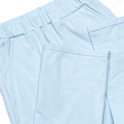 Scoop of Love Applique Pant Set, Light Blue Stripe