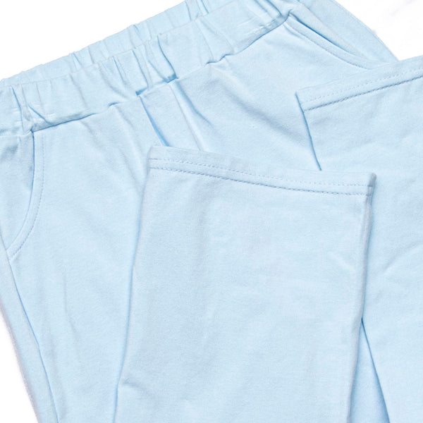 Scoop of Love Applique Pant Set, Light Blue Stripe