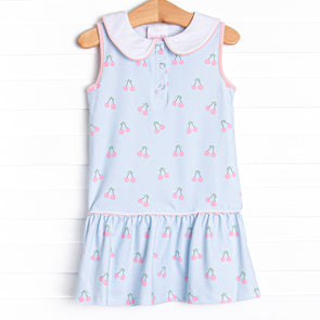 Cherry Fun Tennis Dress, Blue