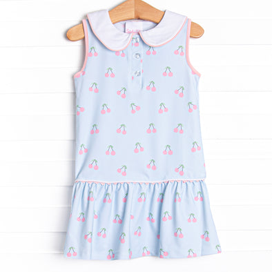 Cherry Fun Tennis Dress, Blue