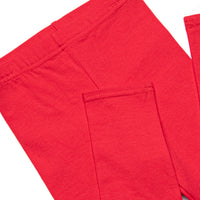 Heart Strings Applique Legging Set, Red and Pink Stripe