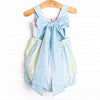 Sprouts of Spring Smocked Bubble, Blue