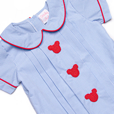 Magical Knots Embroidered Short Set, Blue