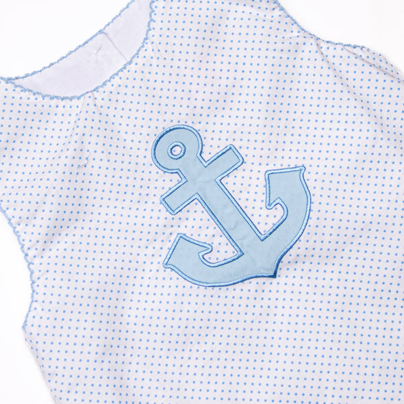Anchors Aweigh Applique Ruffle Short Set, Blue