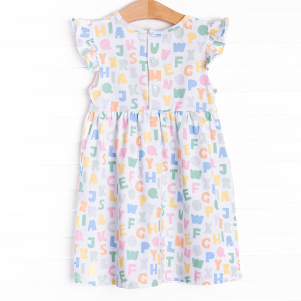 Alphabet Knit Dress, Blue
