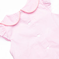 Magical Knots Embroidered Ruffle Short Set, Pink