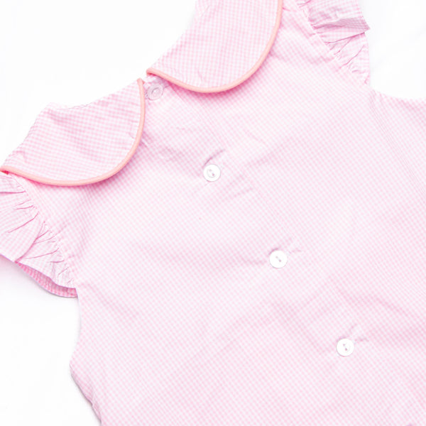 Magical Knots Embroidered Ruffle Short Set, Pink