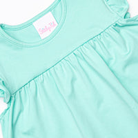 Turtle Tide Ruffle Short Set, Green