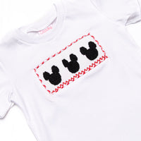 Main Street Classic Smocked Short Set, Red