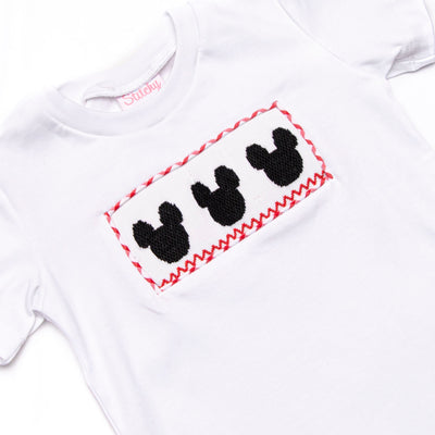 Main Street Classic Smocked Short Set, Red