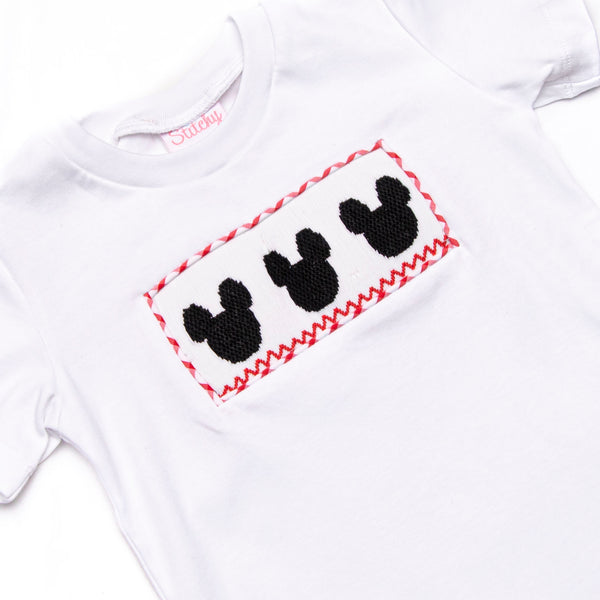 Main Street Classic Smocked Short Set, Red