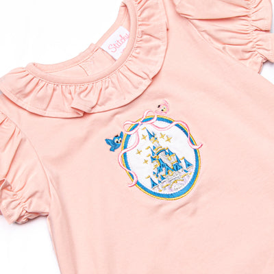 Framed Fairytale Embroidered Dress, Pink
