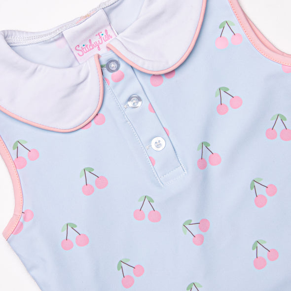 Cherry Fun Tennis Dress, Blue