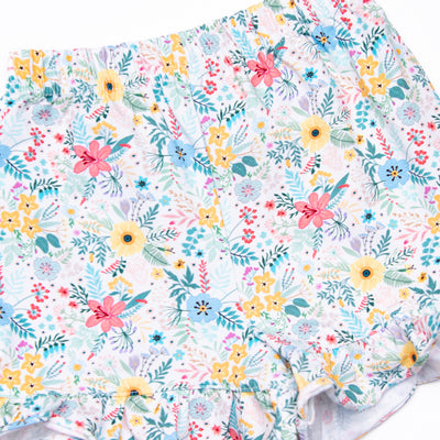 ABC Applique Ruffle Short Set, Pink