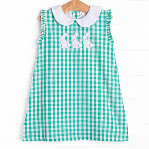 Hoppy Holiday Applique Dress, Green