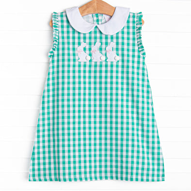 Hoppy Holiday Applique Dress, Green