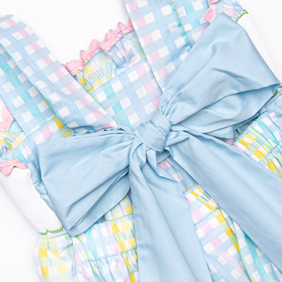 Sprouts of Spring Smocked Ruffle Short Set, Blue