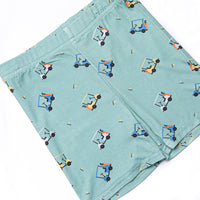 Retro Range Bamboo Pajama Short Set, Green