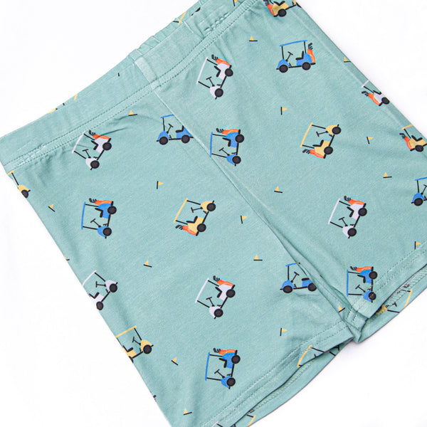 Retro Range Bamboo Pajama Short Set, Green