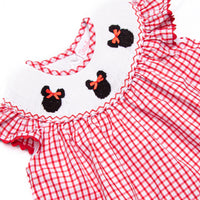 Main Street Classic Smocked Ruffle Short Set, Red