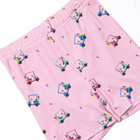 Retro Range Bamboo Pajama Short Set, Pink