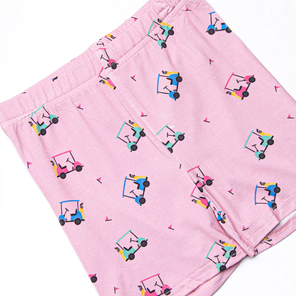 Retro Range Bamboo Pajama Short Set, Pink