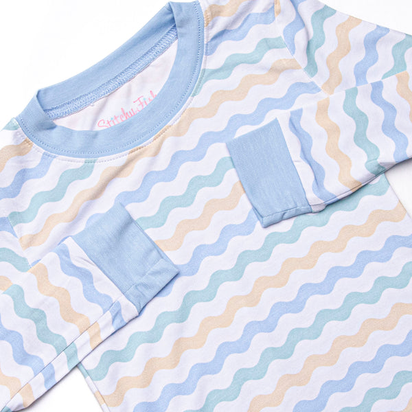 Cozy Current Bamboo Pajama Set, Blue
