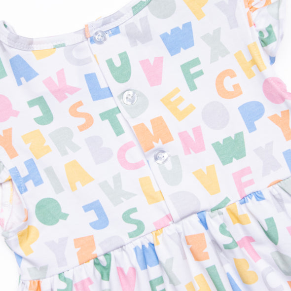 Alphabet Knit Dress, Blue