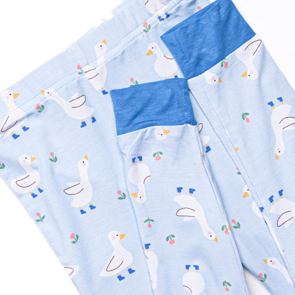 Rainy Day Waddle Bamboo Pajama Set, Blue