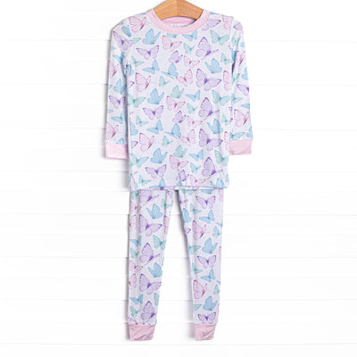 Butterfly Breeze Bamboo Pajama Set, Purple