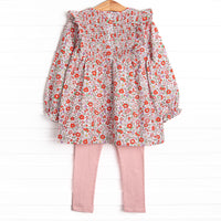 Red Blossom Beauty Legging Set, Pink