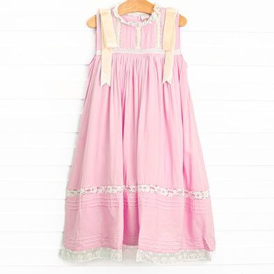 Heirloom Sleeveless Dress, Pink Stitchy Fish Heirloom Sleeveless Dress, Pink Stitchy Fish