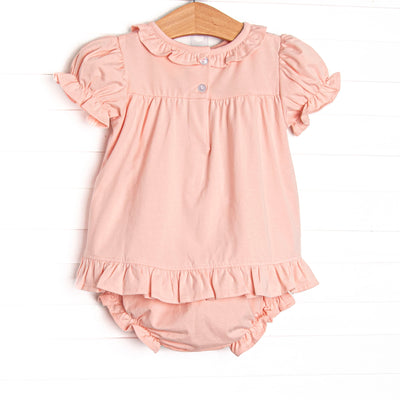 Framed Fairytale Embroidered Diaper Set, Pink