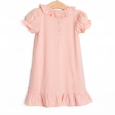 Framed Fairytale Embroidered Dress, Pink