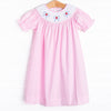 Beauty and Bows Smocked Dress, Pink
