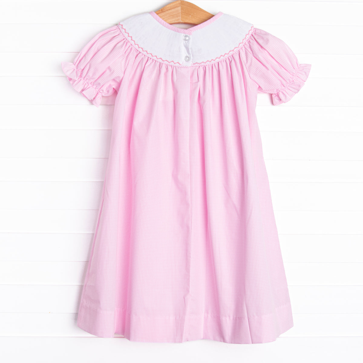 Beauty and Bows Smocked Dress, Pink Stitchy Fish