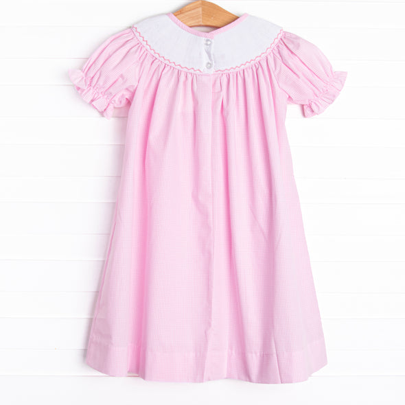 Beauty and Bows Smocked Dress, Pink