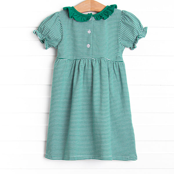 Lucky Trio Applique Dress, Green