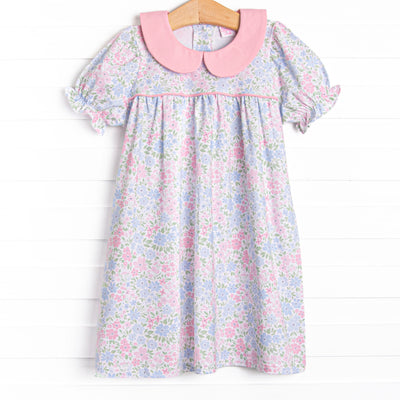 Dapper Daisies Collared Dress, Pink