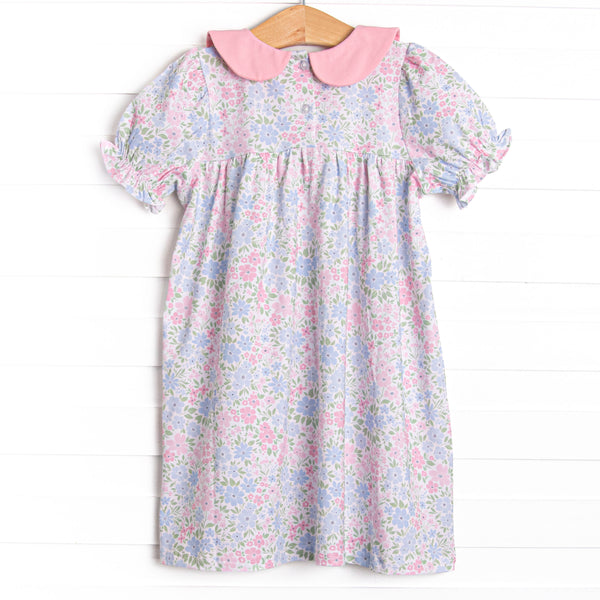 Dapper Daisies Collared Dress, Pink