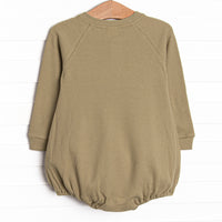 Flying Home Embroidered Waffle Knit Bubble, Sage Green