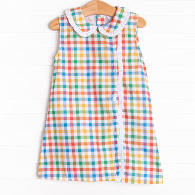 Primary School Plaid Dress, Yellow