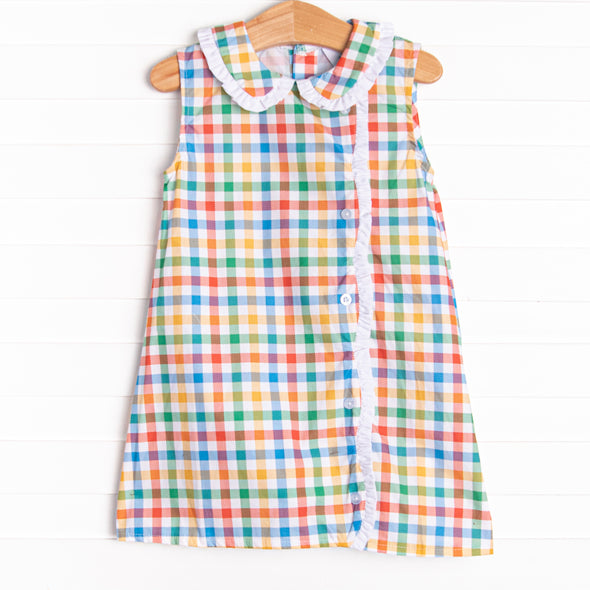 Primary School Plaid Dress, Yellow