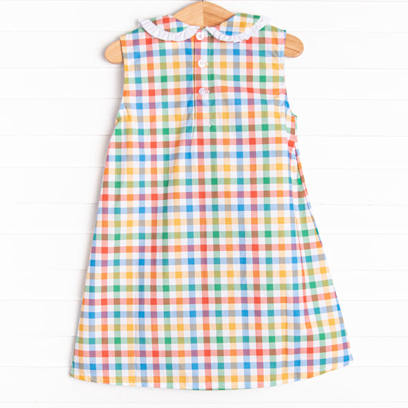 Primary School Plaid Dress, Yellow