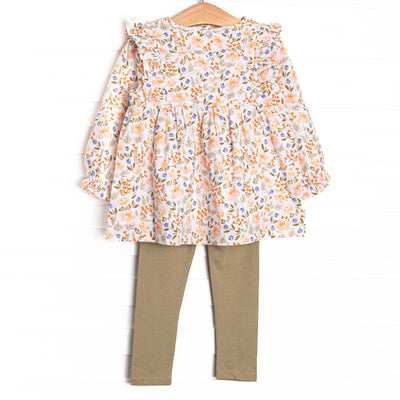 Sage Green Garden Side Tie Legging Set, Green