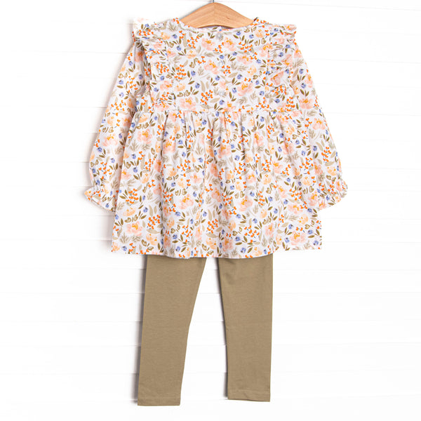 Sage Green Garden Side Tie Legging Set, Green